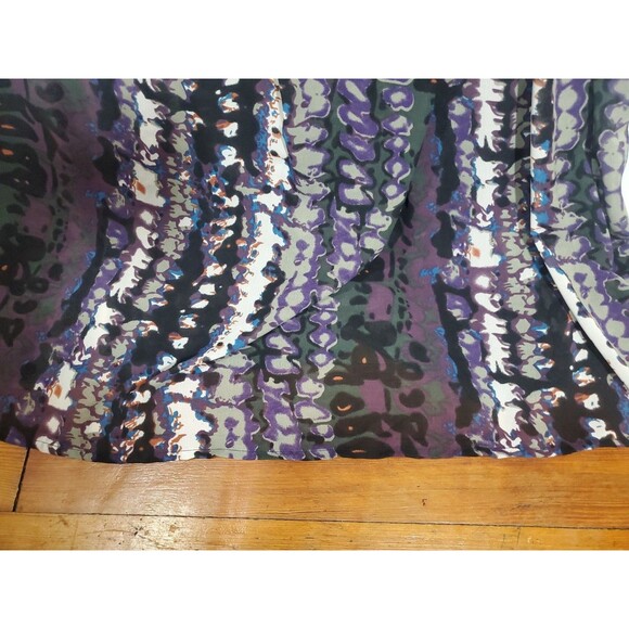 Loop Size 18 Abstract Print Ruffled Sheer Cover-Up Maxi Dress Beach Whimsical - Picture 7 of 13